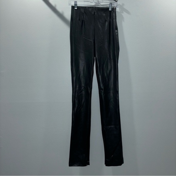 ZARA Black Faux Leather Pants with Zippers Size Small Never Worn - Picture 1 of 14